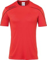 Uhlsport Stream 22 Shirt Korte Mouw Heren - Rood / Zwart | Maat: 3XL