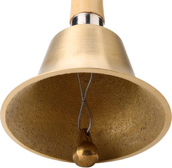 Clochette à main Classique - Métal - Gongs - Son fort - Cloche de navire - Cloche de table - Cloche du Père Noël - Cloche d'école en acier inoxydable - Cloche de table - Clochette à main Goud Classique - Métal - Gongs - 8 cm