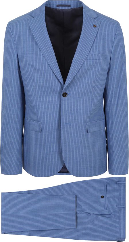 Adapté - Costume Strato Ossi Laine Blauw - Homme - Taille 50 - Coupe Slim