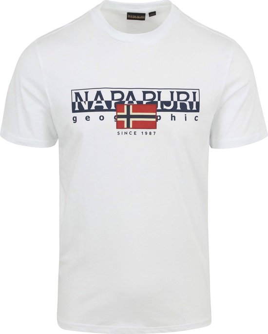 Napapijri - Aylmer T-shirt Wit - Heren - Maat XXL - Regular-fit