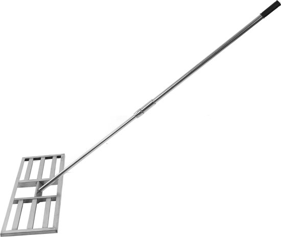 COSTWAY Gazonnivelleerhark - 75x25cm Metaal Blad Met 170cm Ergonomische Steel | Voor Tuin & Golfbaan