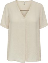 Jacqueline de Yong T-shirt Jdydivya Life S/s V-neck Top Wvn Di 15291432 Sandshell Dames Maat - XS