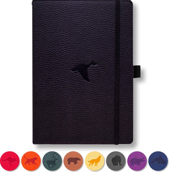 Dingbats* Wildlife A5 Notitieboek – Black Duck Stippen – Bullet Journal met 100 gsm Inktvrij Papier – Schetsboek met Harde Kaft, Binnenvak, Elastische Sluiting en Bladwijzer