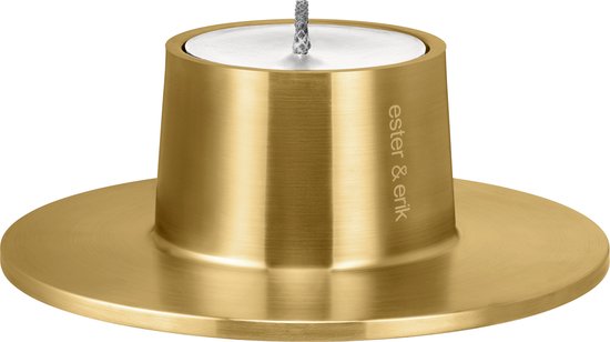 Ester & Erik | Outdoor Large Candle Holder Gold | Incl. Candle | Luxury