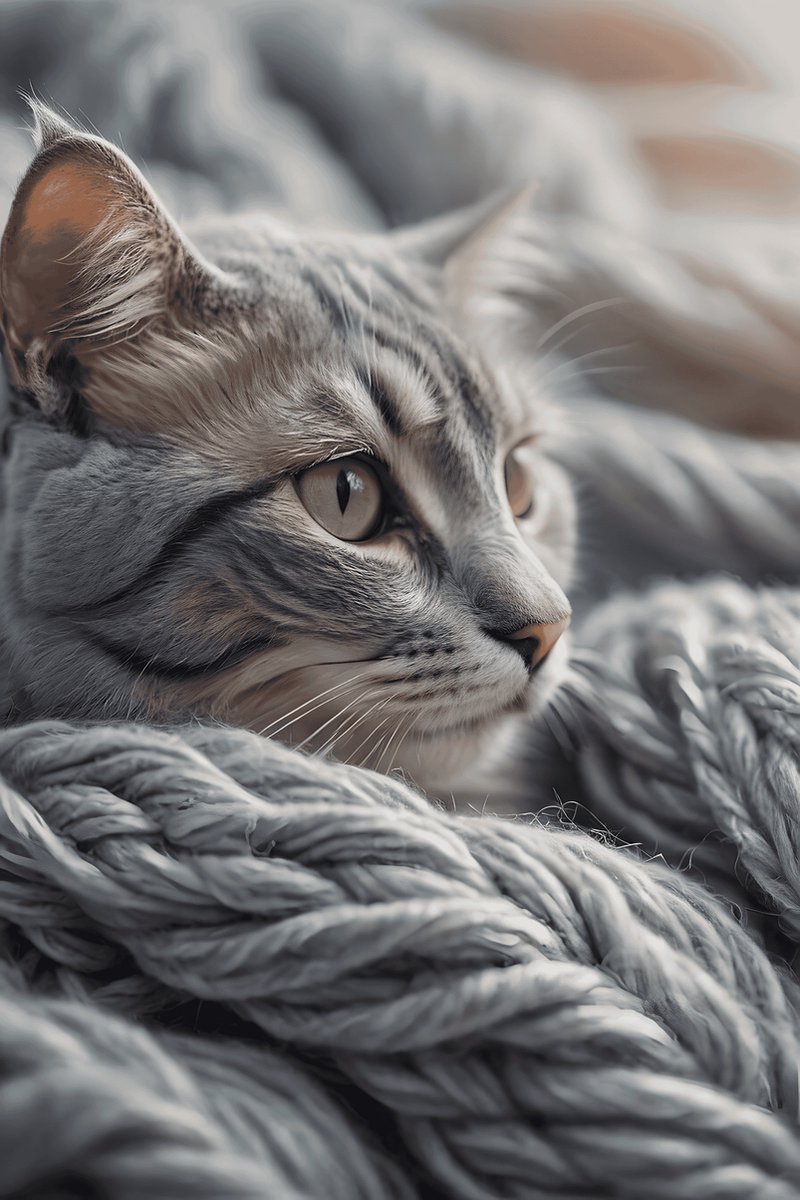 Gezellige Kat Poster - Huisdieren - Rustgevend - Dieren - Warme Sfeer - Interieur Decor -
