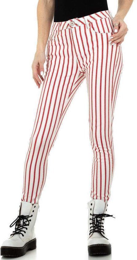 Redial Denim Paris skinny jeans wit rood