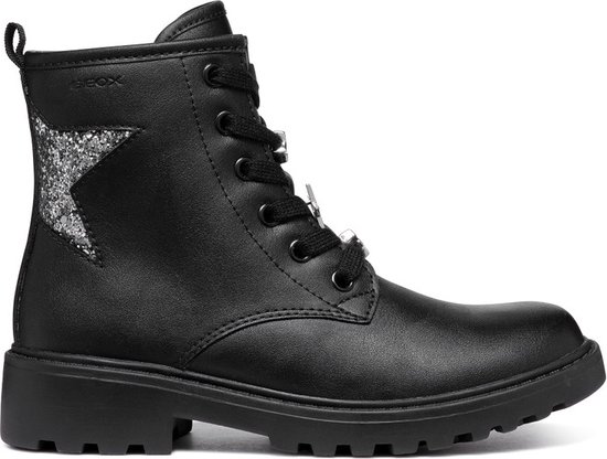 GEOX J CASEY GIRL Meisjes Laarzen BLACK DK SILVER Maat 29 bol