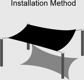 Rechthoekig zonnezeil voor balkon en broeikas - Zwart (2x1m) | UV-bescherming - Luchtcirculatie