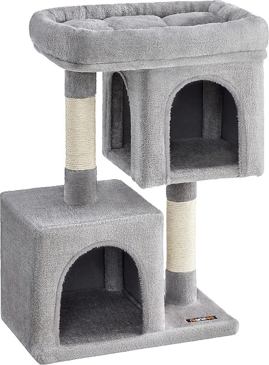 Krabpaal, kattenboom Solid Wood Cat Tower Log verdorde boomstam Kat Climbing Frame Non-stick Haar Kat Boom met 8 Schijven Jumping Platform Pet Cat Toy stabiel, klimboom (Color : Wood color, Grootte