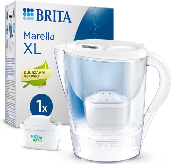 Foto: Brita marella xl waterfilterkan wit 3 5l met 1 maxtra pro aio filter duurzaam verpakt