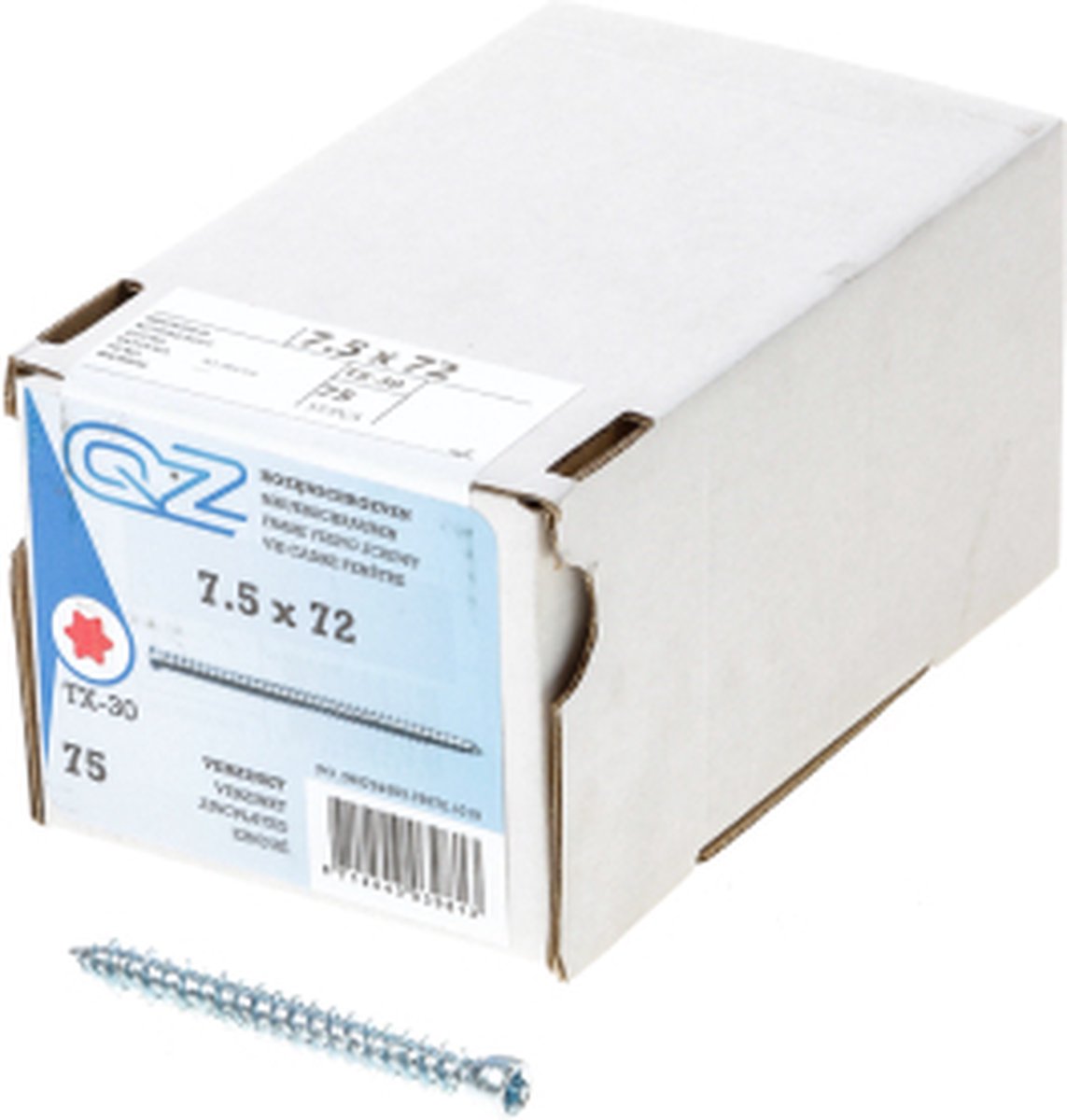 Kozijnschroef QZ geg 7.5x72 ck t30