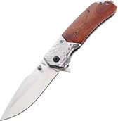 Zakmes - Survival - Outdoor Mes - Pocket Knife - Vlijmscherp - Houten handvat - Stoer - Hunting Knife - Kamperen - 21.5cm - Cadeau Tip