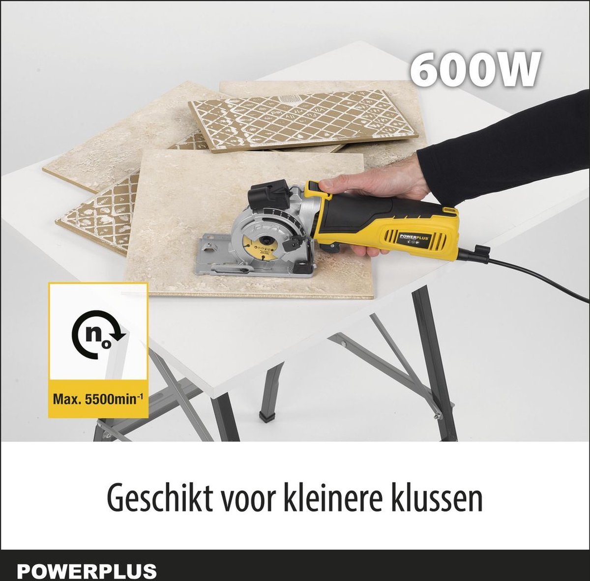 Powerplus POWX1365MB mini-invalzaag 600W met laser en verstekbasis thumbnail 4