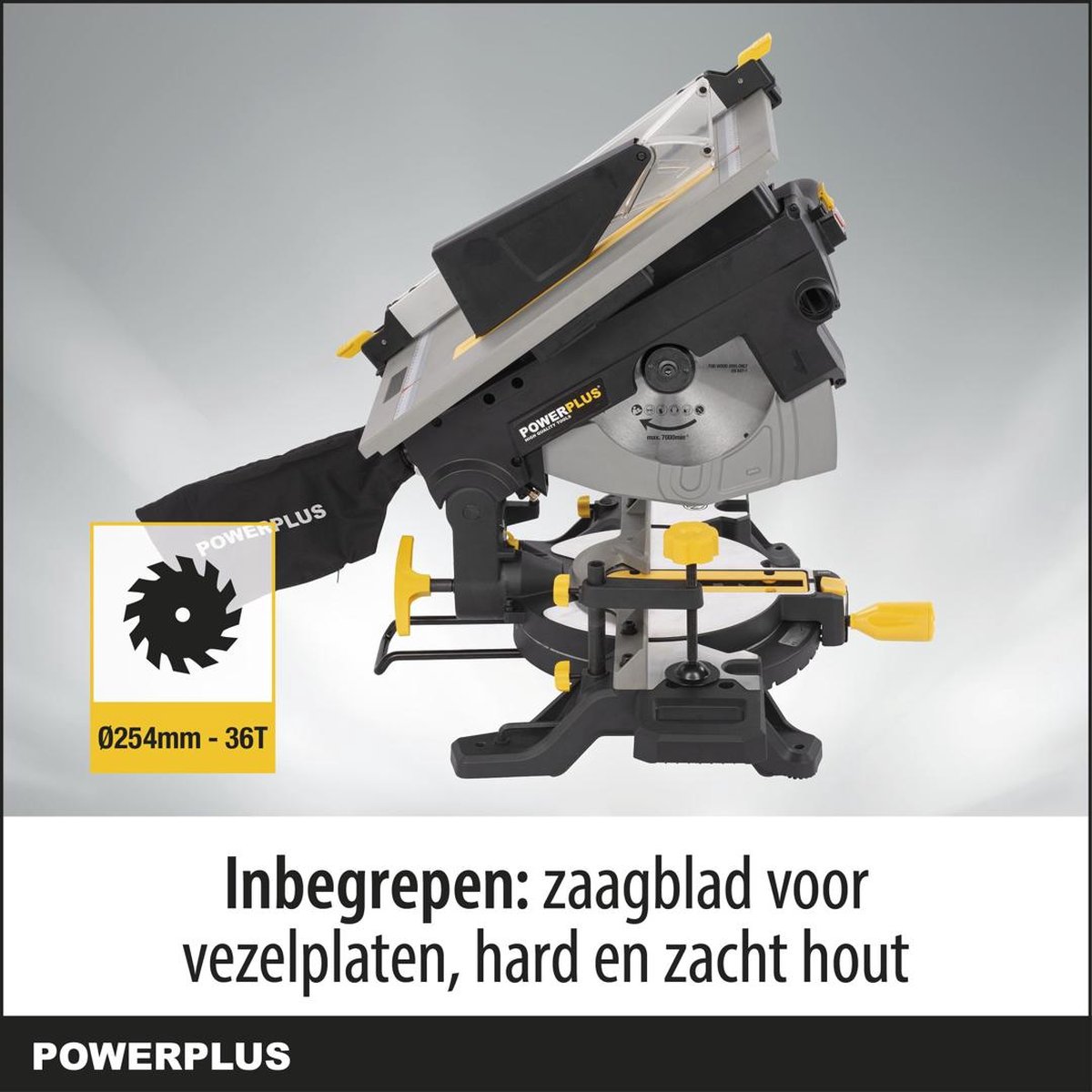 POWERPLUS VERSTEKZAAG MET BOVENTAFEL 2000W - 254MM – foto 4