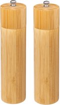 5Five Pepermolen/zoutmolen - 2x - bamboe - 22.5 cm