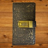 Dagboek A6 met cijferslot - Egyptische stijl - Vintage - Retro - Notitieboek - Handgemaakt - Leren kaft - Gelinieerd papier - Cadeau tip Vaderdag
