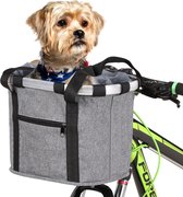 Fietsmand - Inclusief Bevestigingssysteem - Fietsmand Stuur 24L - voor Elektrische Fiets en Stadsfiets - Metaal - Voor - Metalen Fietsmand - Opvouwbare fietsmand - gemakkelijk te bevestigen - afneembaar - voor een kleine hond