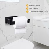 Toiletpapierhouder zonder boren, wc-papierhouder zonder boren, roestvrij staal, zelfklevend, voor badkamer en keuken, zwart