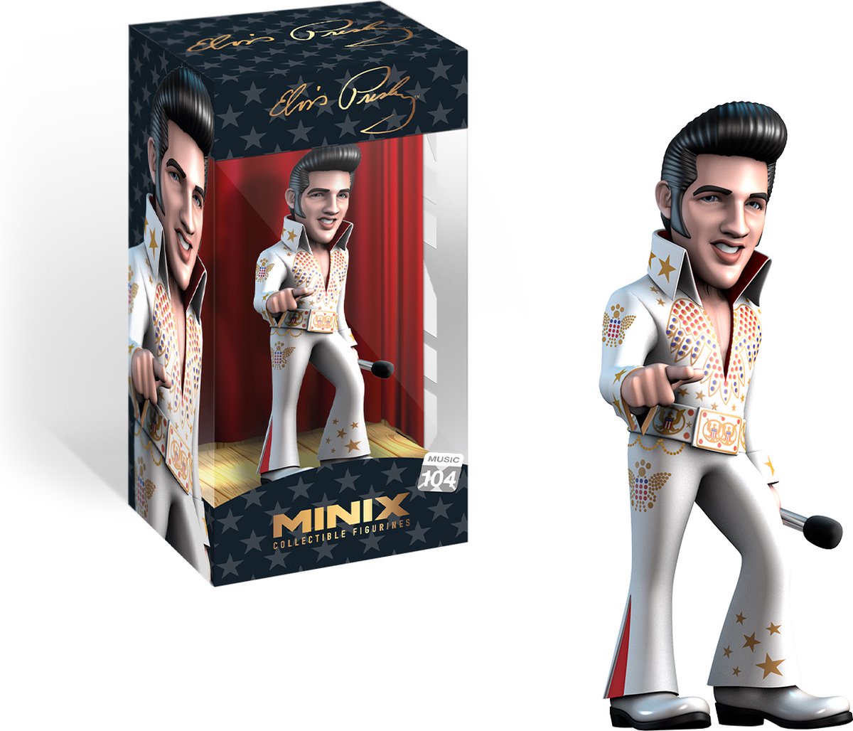MINIX - Music #104 - Elvis - Elvis Costume Blanc- Figurine à Collectionner 12 cm