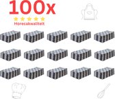 Theedoeken - Horeca Kwaliteit - Katoenenen Theedoeken set - 100 x - Blauw Wit - Ophang Lus