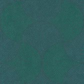 Papier peint graphique Profhome 380271-GU papier peint intissé design légèrement structuré et effet métallisé bleu-vert 5,33 m2