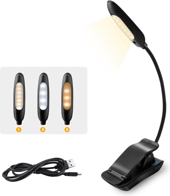 Leeslampje voor Boek - USB Leeslampje - Leeslamp - Boek Licht - Boekenklem - Boeklamp