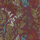 Papier peint Fleurs Profhome 377514-GU papier peint intissé lisse avec motif floral mat rouge jaune bleu brun 5,33 m2