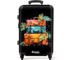 NoBoringSuitcases.com NoBoringSuitcases.com® - Koffer groot - Rolkoffer lichtgewicht - Stapel koffers als street art - Reiskoffer met 4 wielen - Grote trolley XL - 20 kg bagage