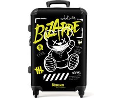 NoBoringSuitcases.com NoBoringSuitcases.com® - Koffer groot - Rolkoffer lichtgewicht - Cartoon beer met masker als graffiti kunstwerk - Reiskoffer met 4 wielen - 20 kg bagage