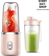 Draagbare Blender - Mixer - Inclusief Drinkfles - Milkshake Machine – Elektrische Slowjuicer – Draagbare Blender To Go – Milkshake Maker – Fruit Mixer - Oplaadbaar - 400ml - Roze