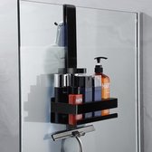 CALIYO Doucheplank - RVS 304 Hangende Doucherek - Doucheplank voor het ophangen - Doucheplank Shampoo Beugel met Haak voor Frameloze glazen deur