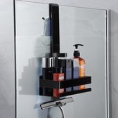 Étagère Douche Suspendue KigKog Acier Inoxydable Noir Mat - Avec Crochets, Verre, Capacité 8kg