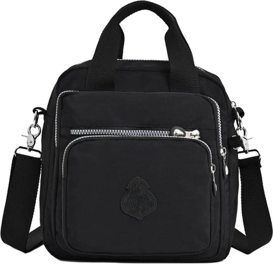 GFM® Womens kleine maat waterdichte nylon cross body schoudertas   reizen, vakantie, dagelijks gebruik (NCB 6), S1 1217 KL zwart, Small