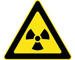 15 Stickers van 5 cm | Pictogram stickers - Waarschuwing radioactieve straling