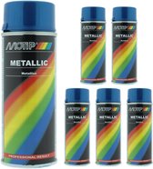 Motip metallic lak blauw (04044) - 6 stuks - 400 ml