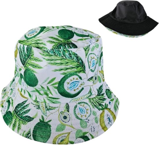 Bucket hat visserhoed Groen wit- Dubbelzijdig draagbaar, Opvouwbaar, kreukherstellend- Youhomy Outdoor| Strandhoed| Zomer wandelen| Vissen| Vakantie