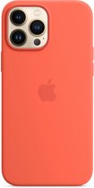 Apple Case Convient pour iPhone 13 Pro Max Case Siliconen - Apple Silicone Backcover MagSafe - orange
