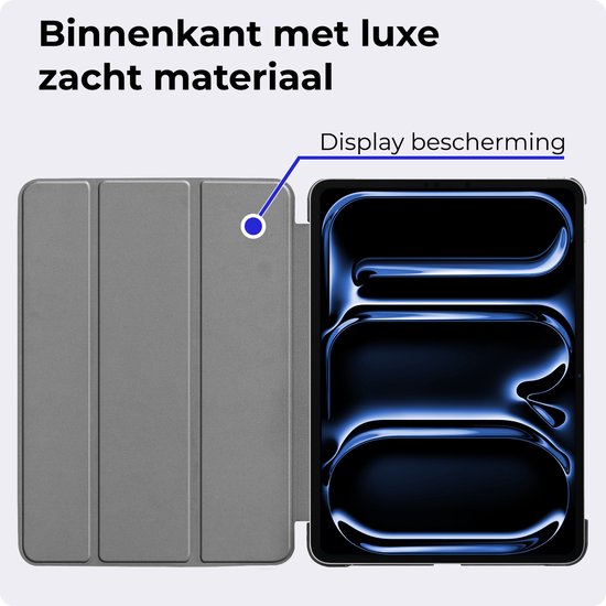 Étui adapté pour iPad Pro 2024 (11 pouces) Case Book Case Case Trifold Cover - Étui adapté pour iPad Pro 2024 11 pouces (7e génération) Case Bookcase - Rouge