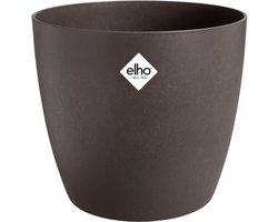Elho the coffee collection rond - bloempot voor binnen - gemaakt met gerecycled plastic & koffie - 18cm - Espresso bruin