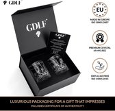whisky lux Vintage Whiskey Glazen Set van 2 in Luxe Geschenkdoos by GDLF® | Lood-Vrij Kristalglas | Cadeau Voor Mannen