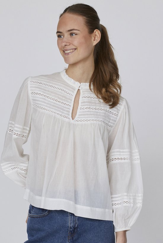 SISTERS POINT Unoa-ms - Blouse Femme - Off White - Taille XL