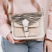 Michelle Bags & Accessories - handtas - compact schoudertas - crossbody tas - dames - cadeautip - beige - zebra - print