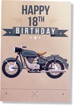 Hourra 18 ans! Carte d'anniversaire de Luxe - 12x17cm - Carte de vœux pliée avec enveloppe - Carte d'âge