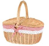 Wicker Picknickmand voor kinderen met de hand geweven rieten voor paaseieren opslag snoep cadeau voor bruiloft - Roodkapje mand picnic basket