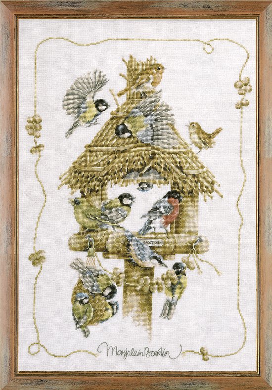 borduurpakket PN0007962 marjolein bastin, vogelhuisje