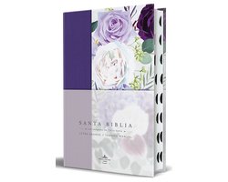 Biblia RVR1960 Tapa dura y tela morada con flores tamaño manual con índice / Spanish Bible RVR 1960, Hardcover, Purple Cloth with Flowers, Handy Size