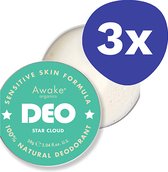 Awake Organics Star Cloud Natural Deodorant - Gevoelige huid (3x 58ml)