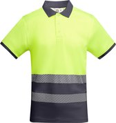 Technisch hoog zichtbaar / High Visability polo shirt met korte mouwen Geel / Lood Grijs model Atrio maat 2XL