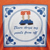 JAP Koningsdag heren shirt (Maat XXL) - Regular fit - Oranje kleding - "There drops my pants from off"