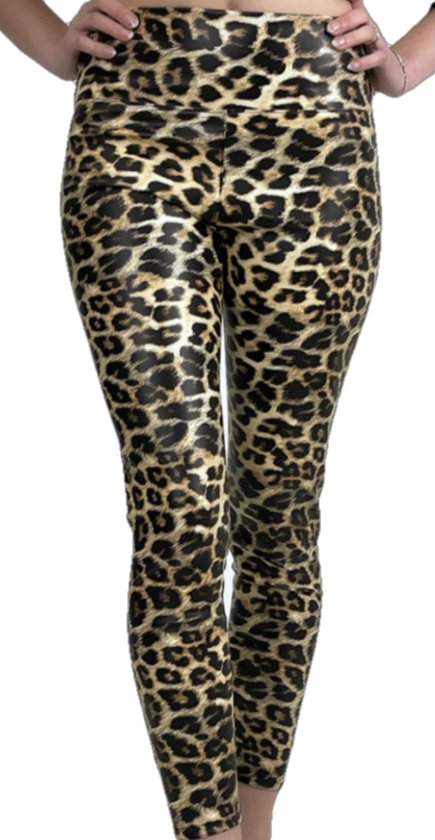Dilena fashion Legging leder panter luipaard